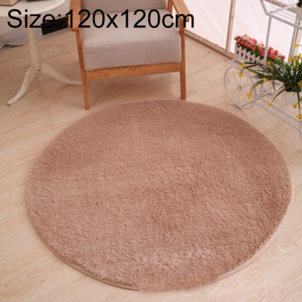 Round Carpet Soft Fleece Mat Anti-Slip Area Rug Kids Bedroom Door Mats, Size:Diameter: 120cm(Light Tan)