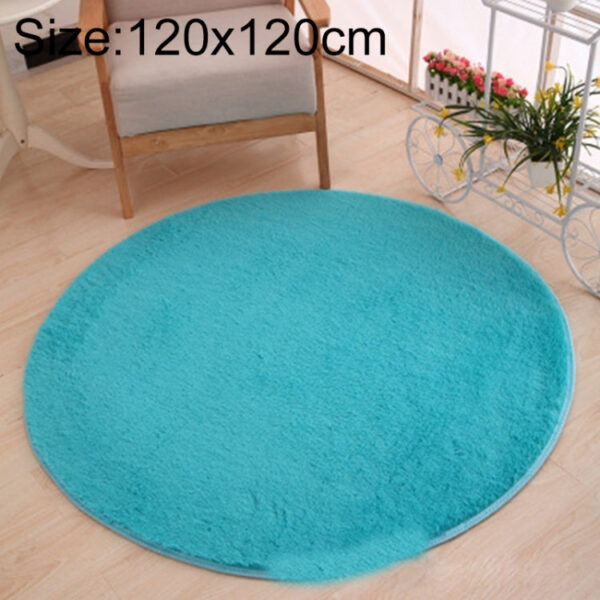Round Carpet Soft Fleece Mat Anti-Slip Area Rug Kids Bedroom Door Mats, Size:Diameter: 120cm(Blue)