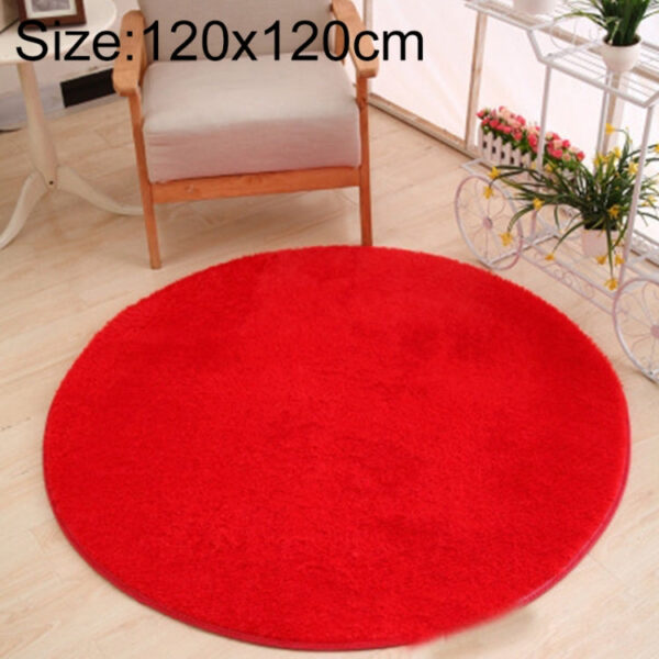 Round Carpet Soft Fleece Mat Anti-Slip Area Rug Kids Bedroom Door Mats, Size:Diameter: 120cm(Red)