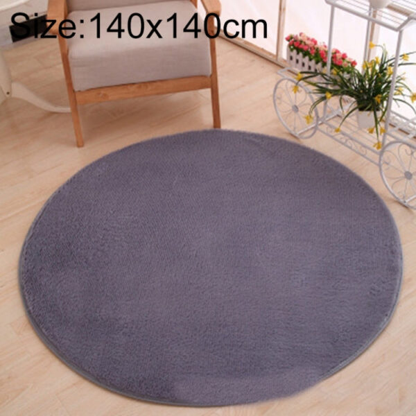 Round Carpet Soft Fleece Mat Anti-Slip Area Rug Kids Bedroom Door Mats, Size:Diameter: 140cm(Silver Grey)