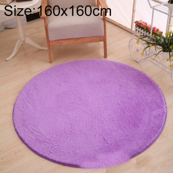 Round Carpet Soft Fleece Mat Anti-Slip Area Rug Kids Bedroom Door Mats, Size:Diameter: 160cm(Purple)