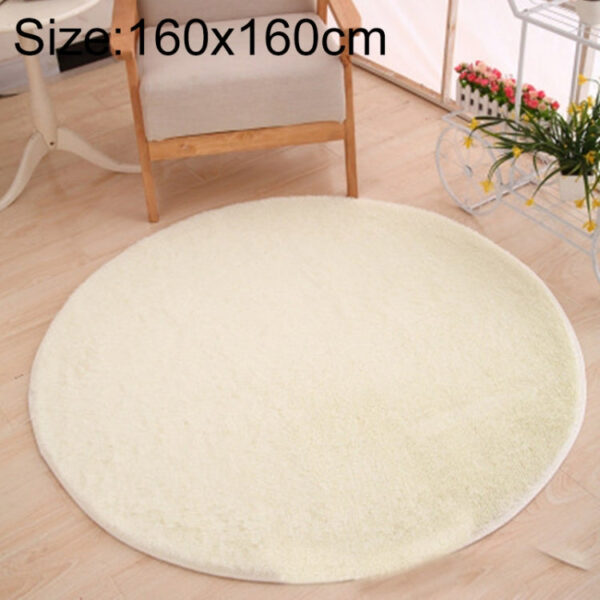 Round Carpet Soft Fleece Mat Anti-Slip Area Rug Kids Bedroom Door Mats, Size:Diameter: 160cm(White)