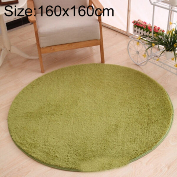 Round Carpet Soft Fleece Mat Anti-Slip Area Rug Kids Bedroom Door Mats, Size:Diameter: 160cm(Grass Green)