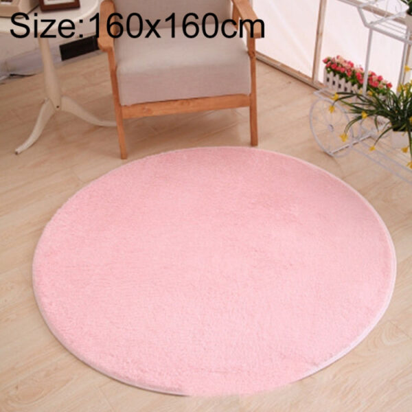 Round Carpet Soft Fleece Mat Anti-Slip Area Rug Kids Bedroom Door Mats, Size:Diameter: 160cm(Pink)