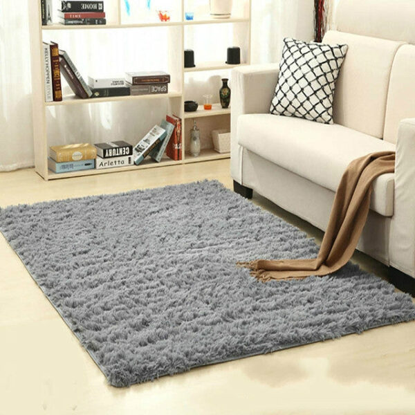 Shaggy Carpet for Living Room Home Warm Plush Floor Rugs fluffy Mats Kids Room Faux Fur Area Rug, Size:140x200cm(Silver Gray)